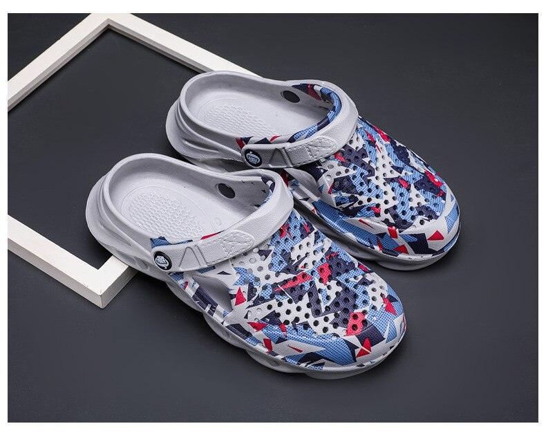 Men's Summer Hole Shoes Rubber Soft-Soled Garden Shoes Outdoor Non-Slip Camouflage Sandals Clogs Garden Shoes Unisex Yard Slip On Shoes For Men Stevvex