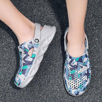 Men's Summer Hole Shoes Rubber Soft-Soled Garden Shoes Outdoor Non-Slip Camouflage Sandals Clogs Garden Shoes Unisex Yard Slip On Shoes For Men Stevvex
