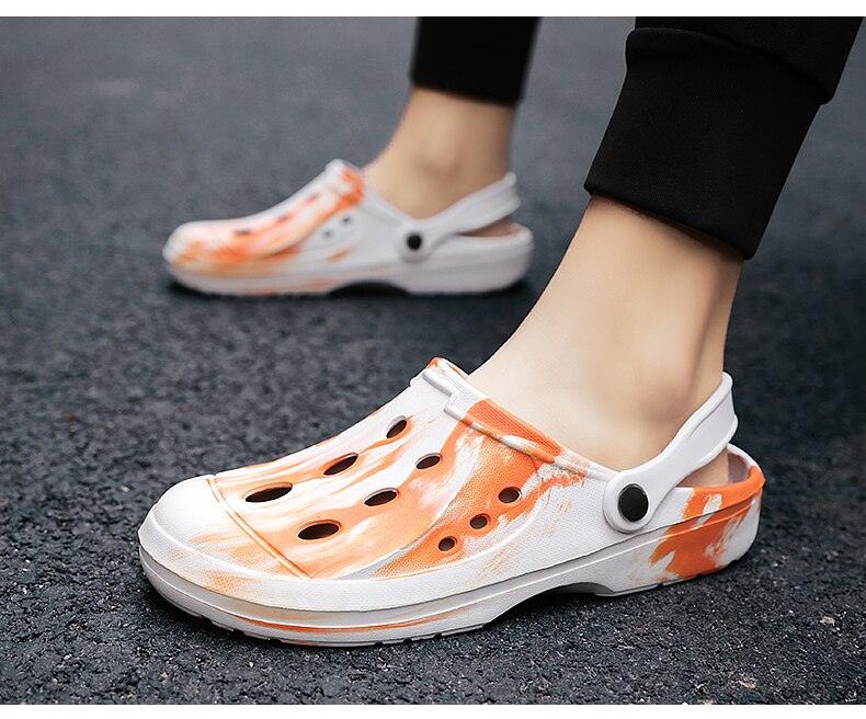 Men's Summer Hole Shoes Soft Rubber Lightweight Garden Clogs Couples Arch Support Clogs Garden Shoes Slip-on Outdoor Beach Slippers Mixed Colors Sandals Stevvex