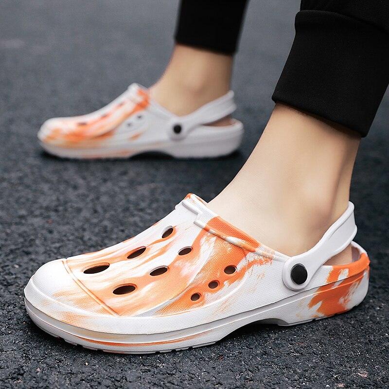 Men's Summer Hole Shoes Soft Rubber Lightweight Garden Clogs Couples Arch Support Clogs Garden Shoes Slip-on Outdoor Beach Slippers Mixed Colors Sandals Stevvex
