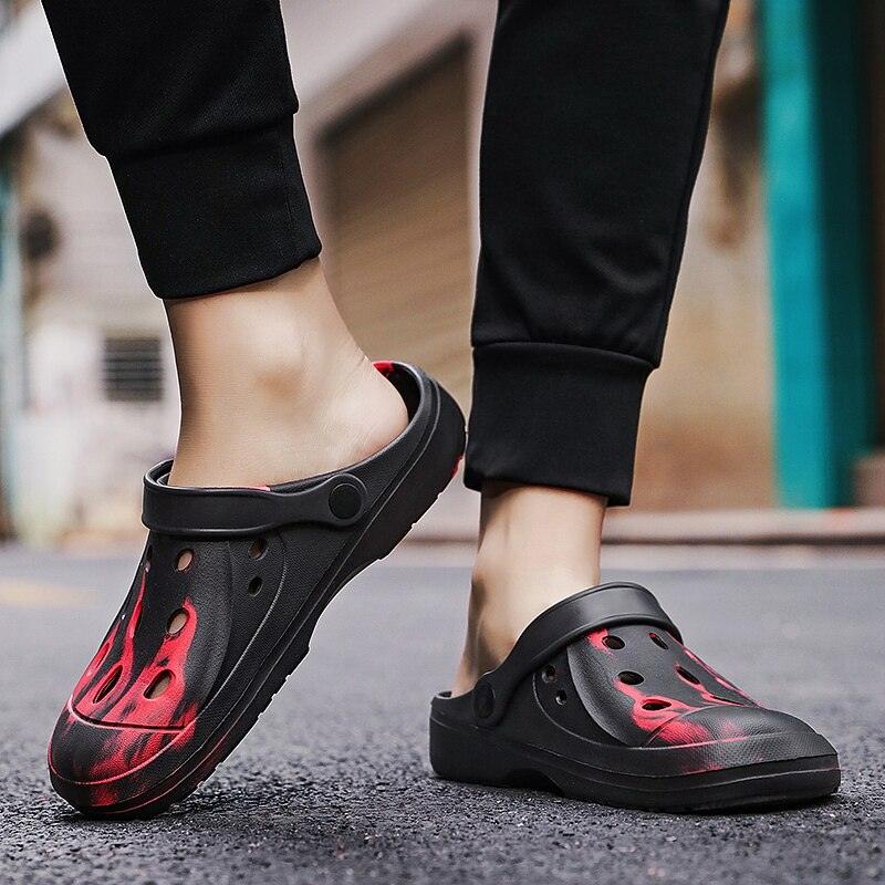 Men's Summer Hole Shoes Soft Rubber Lightweight Garden Clogs Couples Arch Support Clogs Garden Shoes Slip-on Outdoor Beach Slippers Mixed Colors Sandals Stevvex