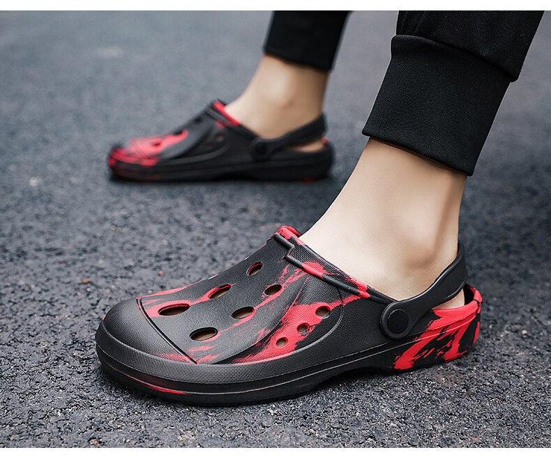 Men's Summer Hole Shoes Soft Rubber Lightweight Garden Clogs Couples Arch Support Clogs Garden Shoes Slip-on Outdoor Beach Slippers Mixed Colors Sandals Stevvex