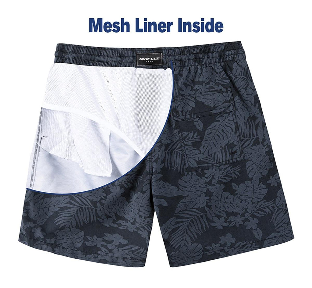 Men's Swim Shorts Quick Dry Beach Board Shorts with Mesh Lining New Summer Swimwear Surfing Swim Trunks for Men Men's Shorts Athletic Shorts Men's Spring and Summer Street Leisure Sports Drawstring Men's Short Stevvex