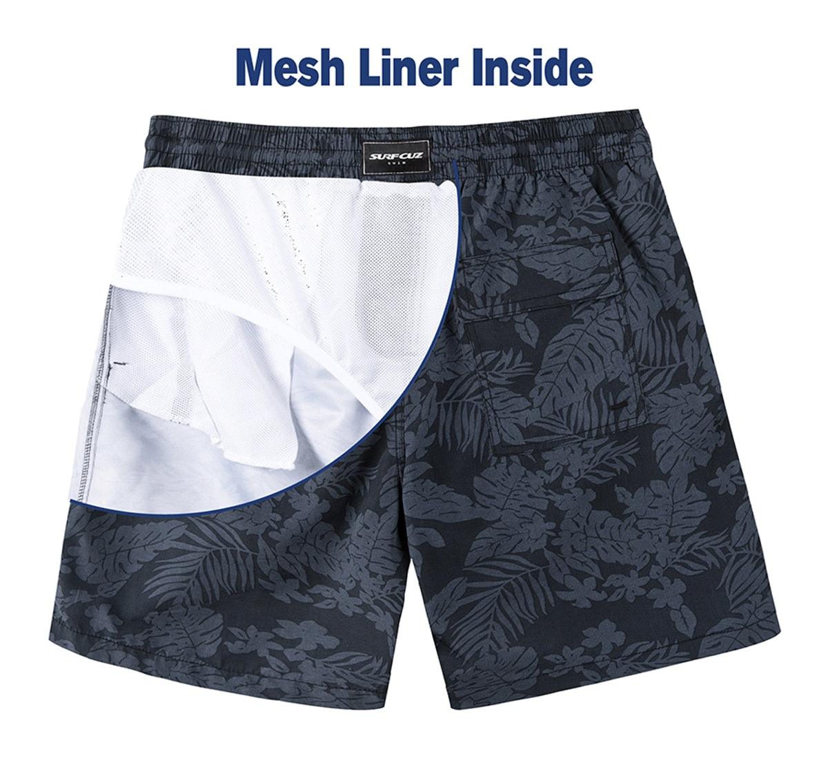 Men's Swim Shorts Quick Dry Beach Board Shorts with Mesh Lining New Summer Swimwear Surfing Swim Trunks for Men Men's Shorts Athletic Shorts Men's Spring and Summer Street Leisure Sports Drawstring Men's Short Stevvex