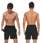 Men's Swimming Trunks with Compression Liner 2 in 1 Quick-Dry Gym Sports Shorts Swim Shorts with Pockets  Beach Swimming Trunks Quick Dry Swim Shorts with Pockets Stevvex