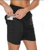 Men's Swimming Trunks with Compression Liner 2 in 1 Quick-Dry Gym Sports Shorts Swim Shorts with Pockets  Beach Swimming Trunks Quick Dry Swim Shorts with Pockets Stevvex
