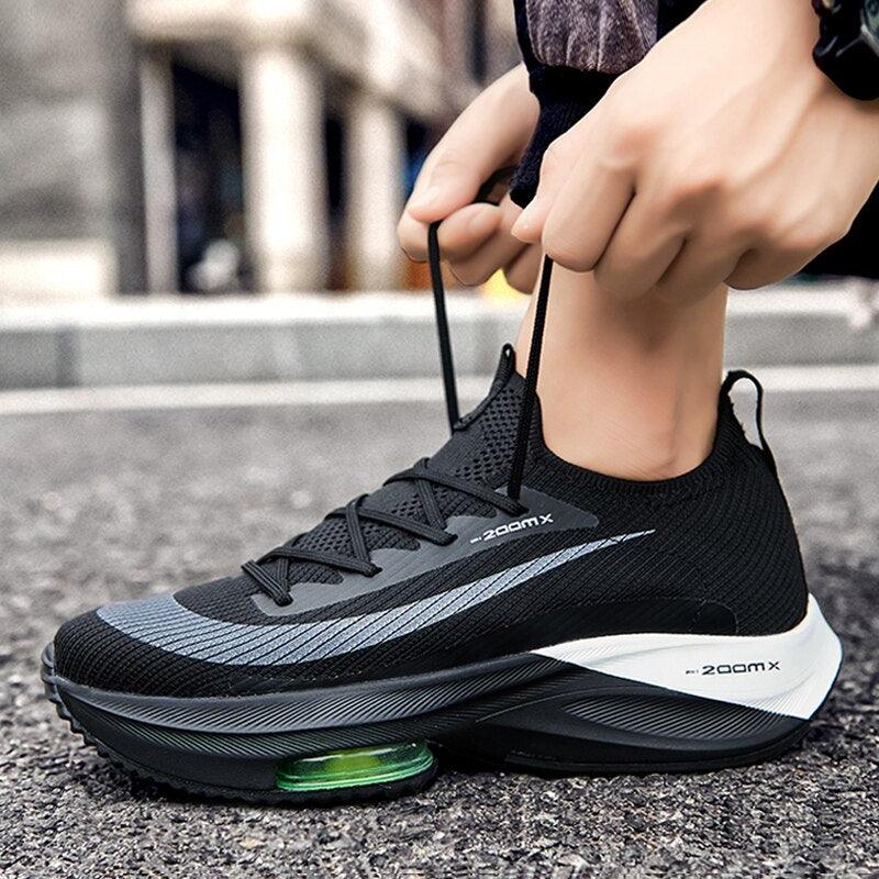 Men's Training Sports Lightweight Orange Sneakers Air Cushion Mesh Tennis Sports Shoes Outdoor Non-Slip Wear-Resistant Casual Shoes Running Walking Athletic Mens Basketball Sneakers Stevvex