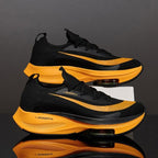 Men's Training Sports Lightweight Orange Sneakers Air Cushion Mesh Tennis Sports Shoes Outdoor Non-Slip Wear-Resistant Casual Shoes Running Walking Athletic Mens Basketball Sneakers Stevvex