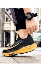 Men's Training Sports Lightweight Orange Sneakers Air Cushion Mesh Tennis Sports Shoes Outdoor Non-Slip Wear-Resistant Casual Shoes Running Walking Athletic Mens Basketball Sneakers Stevvex