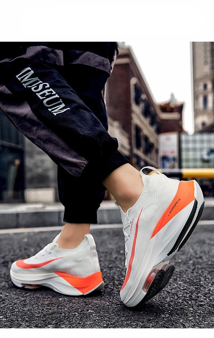 Men's Training Sports Lightweight Orange Sneakers Air Cushion Mesh Tennis Sports Shoes Outdoor Non-Slip Wear-Resistant Casual Shoes Running Walking Athletic Mens Basketball Sneakers Stevvex