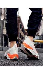Men's Training Sports Lightweight Orange Sneakers Air Cushion Mesh Tennis Sports Shoes Outdoor Non-Slip Wear-Resistant Casual Shoes Running Walking Athletic Mens Basketball Sneakers Stevvex
