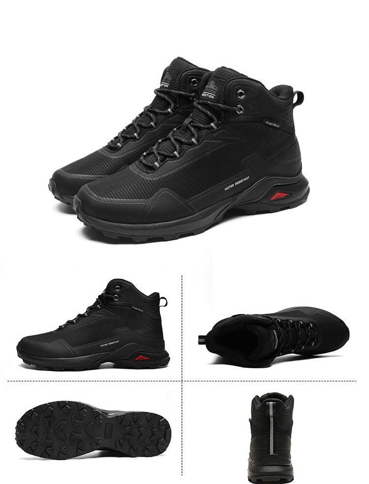 Men's Warm Boots Plush Snow Boots Outdoor Non-Slip Hiking Boots High Top Waterproof Sports Men's Winter Boots Snow Boots Warm Lined Non Slip Leather Shoes Stevvex