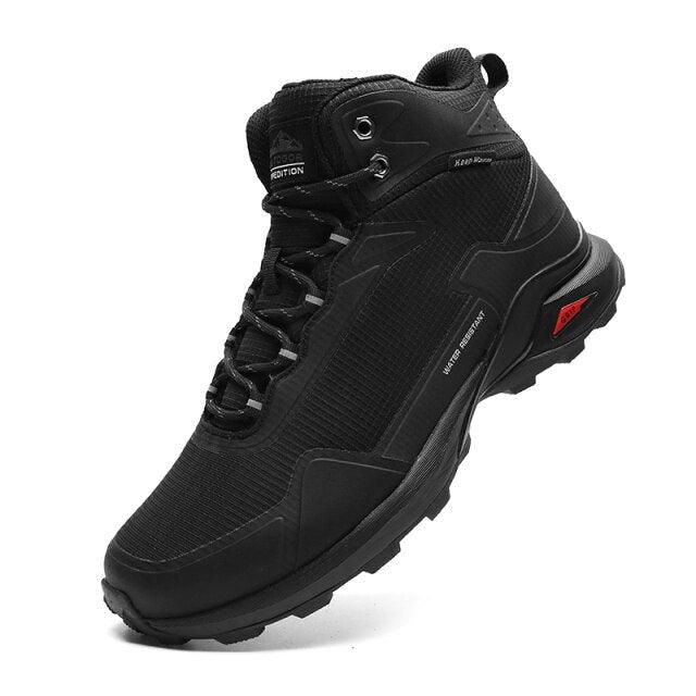 Men's Warm Boots Plush Snow Boots Outdoor Non-Slip Hiking Boots High Top Waterproof Sports Men's Winter Boots Snow Boots Warm Lined Non Slip Leather Shoes Stevvex