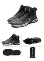 Men's Warm Boots Plush Snow Boots Outdoor Non-Slip Hiking Boots High Top Waterproof Sports Men's Winter Boots Snow Boots Warm Lined Non Slip Leather Shoes Stevvex
