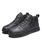 Men's Winter Cotton Shoes High-Top Fashion Casual Trend Boots Flat Shoes Winter Snow Boots Warm Ankle Booties Outdoor Work Shoes For Cold Weather Soft Comfortable Walking Brown Shoes Stevvex