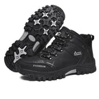 Men's Winter Snow Boots Waterproof Leather Sports Super Warm Men's Boots Outdoor Hiking Boots Work Travel Shoes Trail Climbing Shoes Lace Up Anti-Slip Waterproof Working Outdoor Boots
