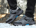 Men's Winter Snow Boots Waterproof Leather Sports Super Warm Men's Boots Outdoor Hiking Boots Work Travel Shoes Trail Climbing Shoes Lace Up Anti-Slip Waterproof Working Outdoor Boots