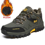 Men's Winter Snow Boots Waterproof Leather Sports Super Warm Men's Boots Outdoor Hiking Boots Work Travel Shoes Trail Climbing Shoes Lace Up Anti-Slip Waterproof Working Outdoor Boots