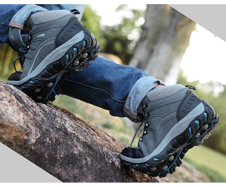 Men's Women's New Outdoor Climbing Hiking Sports Shoes Comfortable Breathable Wear-Resistant Men's Soft Casual Shoes Outdoor Walking Lace Up Anti-Slip Comfortable Ankle Booties Stevvex