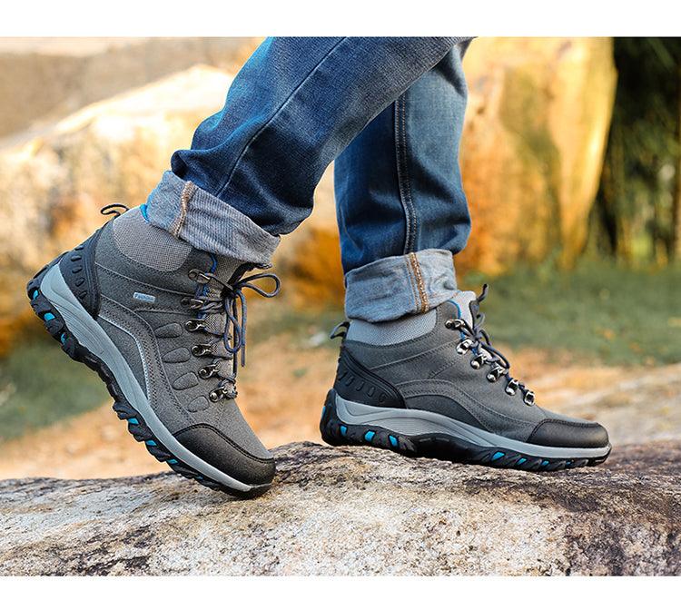 Men's Women's New Outdoor Climbing Hiking Sports Shoes Comfortable Breathable Wear-Resistant Men's Soft Casual Shoes Outdoor Walking Lace Up Anti-Slip Comfortable Ankle Booties Stevvex