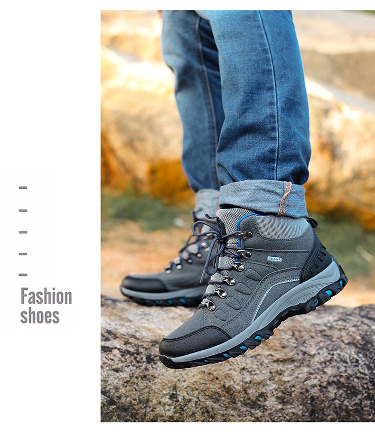 Men's Women's New Outdoor Climbing Hiking Sports Shoes Comfortable Breathable Wear-Resistant Men's Soft Casual Shoes Outdoor Walking Lace Up Anti-Slip Comfortable Ankle Booties Stevvex