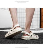 Men Sandals Summer Camouflage Hole Shoes Garden Shoes Outdoor Non-slip Beach Shoes Flat Sandals Home Slippers Unisex Garden Clogs Shoes Slippers Sandals For Mens Stevvex