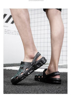 Men Sandals Summer Camouflage Hole Shoes Garden Shoes Outdoor Non-slip Beach Shoes Flat Sandals Home Slippers Unisex Garden Clogs Shoes Slippers Sandals For Mens Stevvex