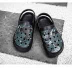 Men Sandals Summer Camouflage Hole Shoes Garden Shoes Outdoor Non-slip Beach Shoes Flat Sandals Home Slippers Unisex Garden Clogs Shoes Slippers Sandals For Mens Stevvex