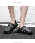 Men Sandals Summer Camouflage Hole Shoes Garden Shoes Outdoor Non-slip Beach Shoes Flat Sandals Home Slippers Unisex Garden Clogs Shoes Slippers Sandals For Mens Stevvex