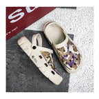 Men Sandals Summer Camouflage Hole Shoes Garden Shoes Outdoor Non-slip Beach Shoes Flat Sandals Home Slippers Unisex Garden Clogs Shoes Slippers Sandals For Mens Stevvex
