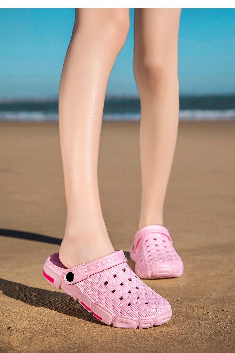 Men Sandals Summer Hole Shoes Rubber Tasteless Plastic Unisex Garden Shoes Black Beach Flat Men Sandals Non Slip Water Shoes Lightweight Home Slip On Walking Casual Holiday Shoes Stevvex