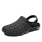 Men Sandals Summer Hole Shoes Rubber Tasteless Plastic Unisex Garden Shoes Black Beach Flat Men Sandals Non Slip Water Shoes Lightweight Home Slip On Walking Casual Holiday Shoes Stevvex
