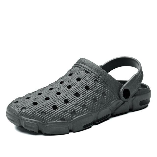 Men Sandals Summer Hole Shoes Rubber Tasteless Plastic Unisex Garden Shoes Black Beach Flat Men Sandals Non Slip Water Shoes Lightweight Home Slip On Walking Casual Holiday Shoes Stevvex