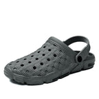 Men Sandals Summer Hole Shoes Rubber Tasteless Plastic Unisex Garden Shoes Black Beach Flat Men Sandals Non Slip Water Shoes Lightweight Home Slip On Walking Casual Holiday Shoes Stevvex