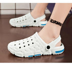 Men Sandals Summer Hole Shoes Rubber Tasteless Plastic Unisex Garden Shoes Black Beach Flat Men Sandals Non Slip Water Shoes Lightweight Home Slip On Walking Casual Holiday Shoes Stevvex