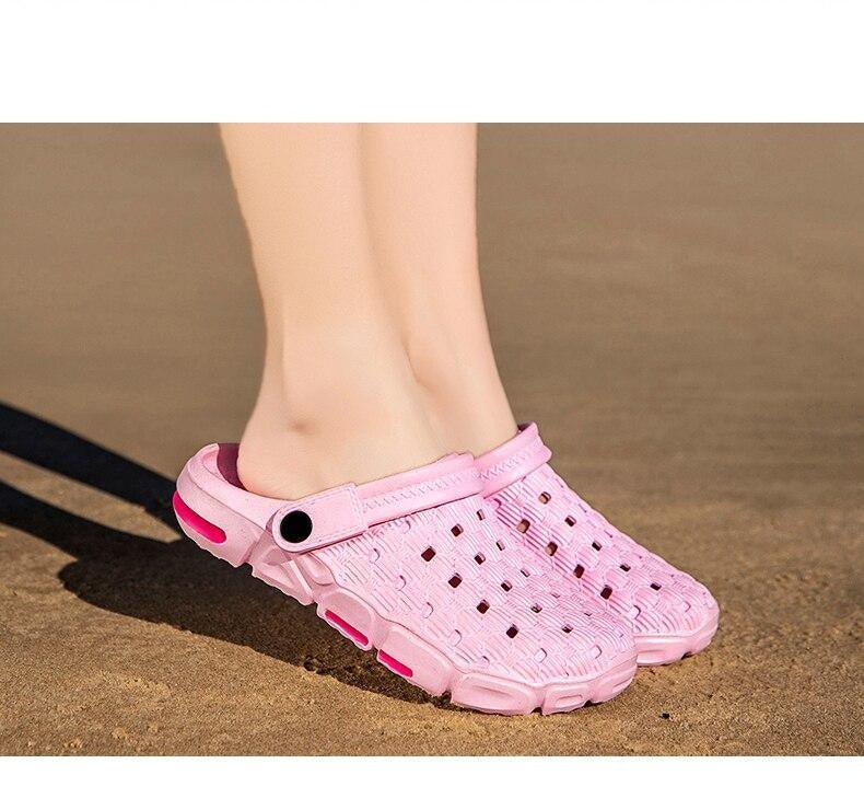 Men Sandals Summer Hole Shoes Rubber Tasteless Plastic Unisex Garden Shoes Black Beach Flat Men Sandals Non Slip Water Shoes Lightweight Home Slip On Walking Casual Holiday Shoes Stevvex