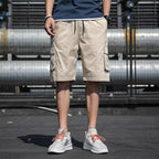 Men Shorts Casual Loose Sports Pants Overalls Men New Summer Fashion Beach Pants High Quality Shorts Men Summer Men's Outdoor Cargo Shorts Pocket Cotton Casual Half Pants Mid Waist Drawstring Loose Shorts