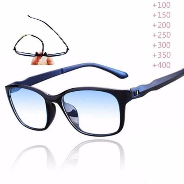 Men Stylish And Luxury Anti Blue Rays Eyeglasses Reading Eye Protection Glasses Antifatigue Computer Eyewear With Diopter +1.5 +2.0 +2.5 +3.0 +3.5 +4.0 Stevvex