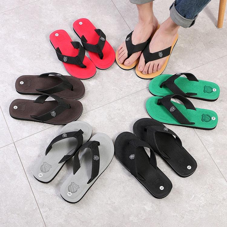 Men Summer Flip Flops Beach Sandals Anti-slip Casual Flat Shoes High Quality Slippers Flip Flops For Women Yoga Mat Comfortable Beach Thong Sandals With Arch Support Stevvex