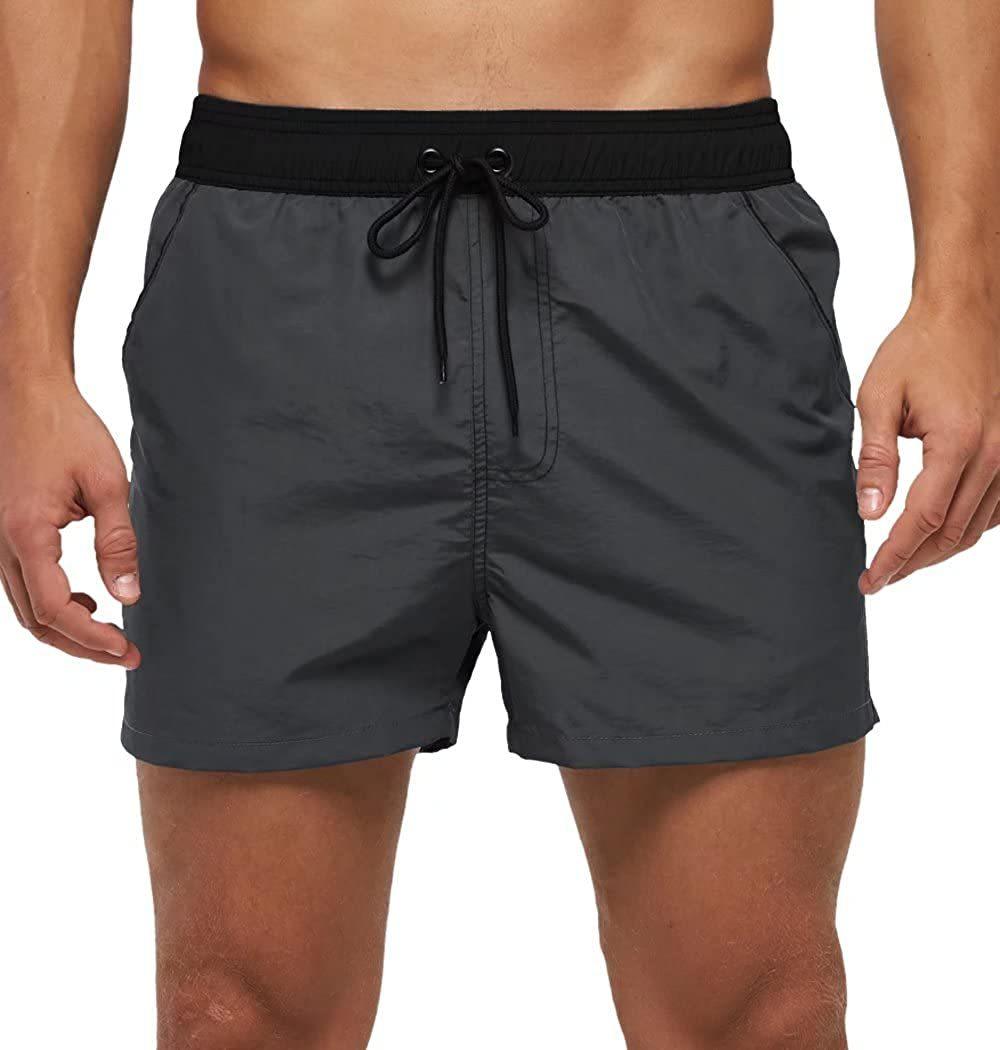 Men Swimwear Shorts Male Swimming Trunks Swimsuits Man Surf Beach Swim Sports Pants Board Mesh New Summer Men's Clothing  Beach Swimming Casual with Adjustable Elastic Cord