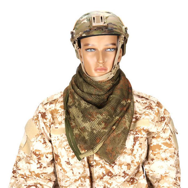Men Tactical Military Keffiyeh Net Mesh Neck Scarf Shemagh Head Wrap Face Scarf Bandana Outfit Headband Black Motorcycle Balaclava Winter Sport Fishing Fleece Neck Warmer Windproof Dustproof Face Mask Scarf Men Hunting Skis Hiking Stevvex