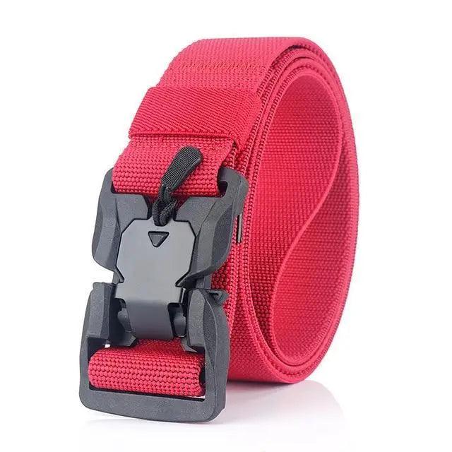 Men Tactical Quick Release Magnetic Buckle Belt Classic Soft Nylon Sports Duty Work Belts Stevvex