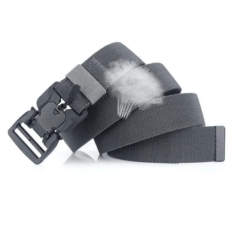 Men Tactical Quick Release Magnetic Buckle Belt Classic Soft Nylon Sports Duty Work Belts Stevvex