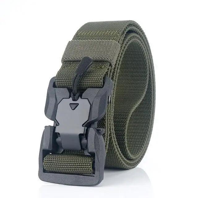 Men Tactical Quick Release Magnetic Buckle Belt Classic Soft Nylon Sports Duty Work Belts Stevvex