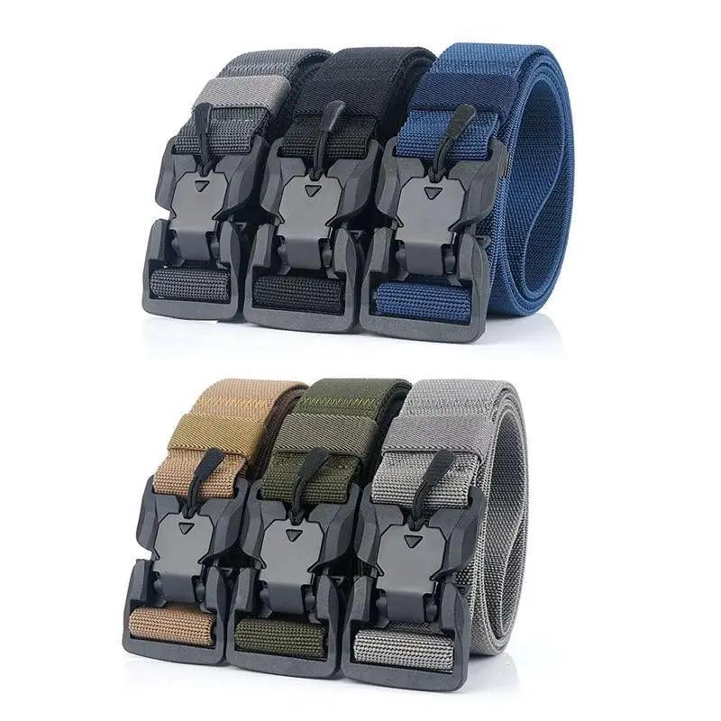 Men Tactical Quick Release Magnetic Buckle Belt Classic Soft Nylon Sports Duty Work Belts Stevvex
