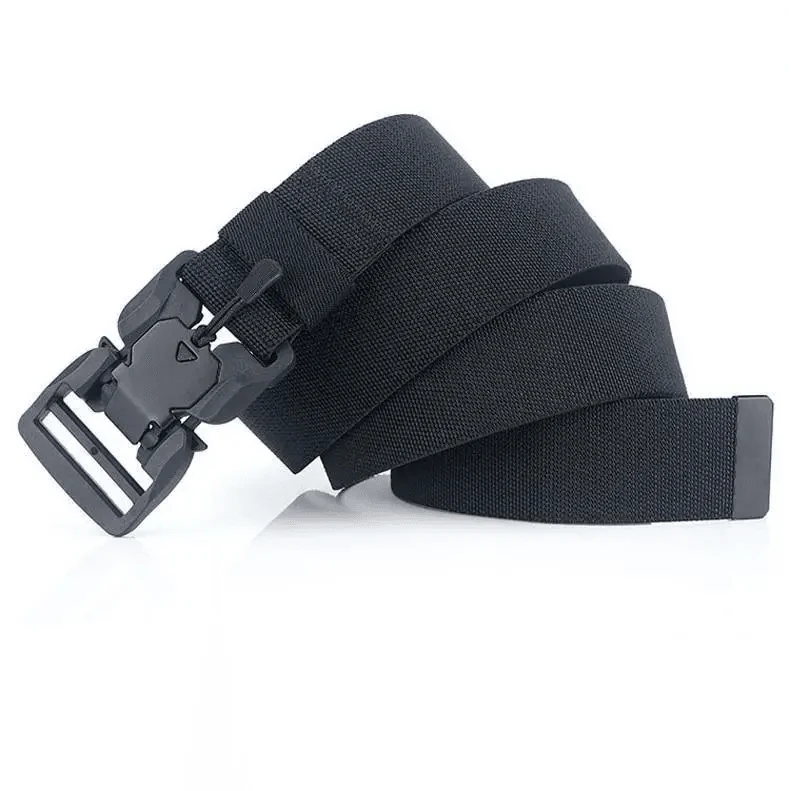 Men Tactical Quick Release Magnetic Buckle Belt Classic Soft Nylon Sports Duty Work Belts Stevvex