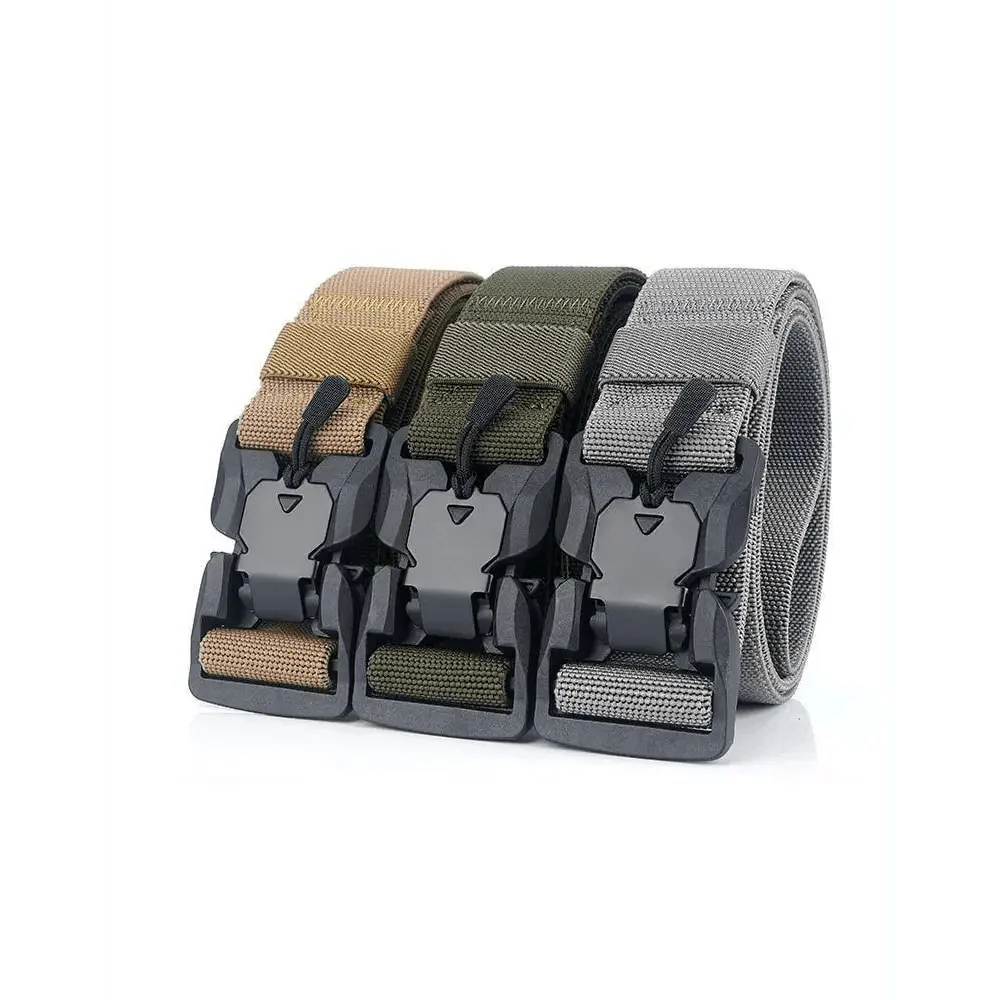 Men Tactical Quick Release Magnetic Buckle Belt Classic Soft Nylon Sports Duty Work Belts Stevvex