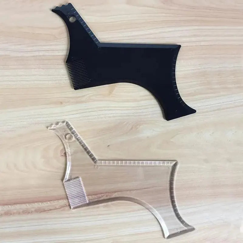 Men Transparent Modern Beard Shaping Tool  Lightweight And Flexible Fits All-In-One Styling Beard Comb Stevvex