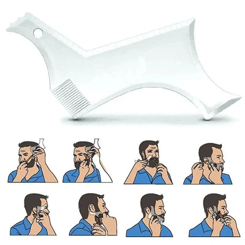 Men Transparent Modern Beard Shaping Tool  Lightweight And Flexible Fits All-In-One Styling Beard Comb Stevvex