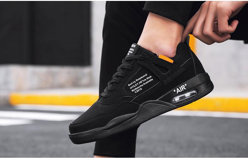 Men White Casual Leather Fashion Sneakers Breathable Sports Running Shoes Leather Running Sport Air Cushion Outdoor Training Sneakers High Quality Design Stevvex